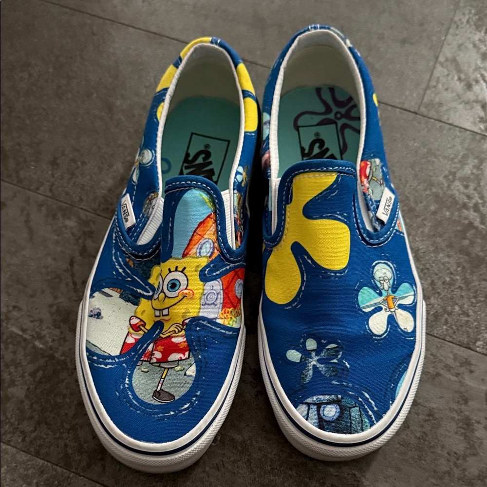 Vans Kids Blue SpongeBob Slip-On Sneakers